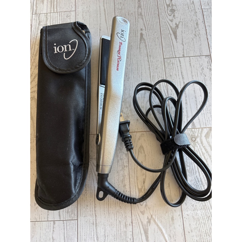 Ion Titanium Platinum‎ 1" Hair Styling Flat Iron Straightener Mini Travel & case